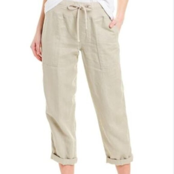 JAMES PERSE Linen Utility Pull-On Pant in Stone Beige Size 3/Large - Picture 7 of 7